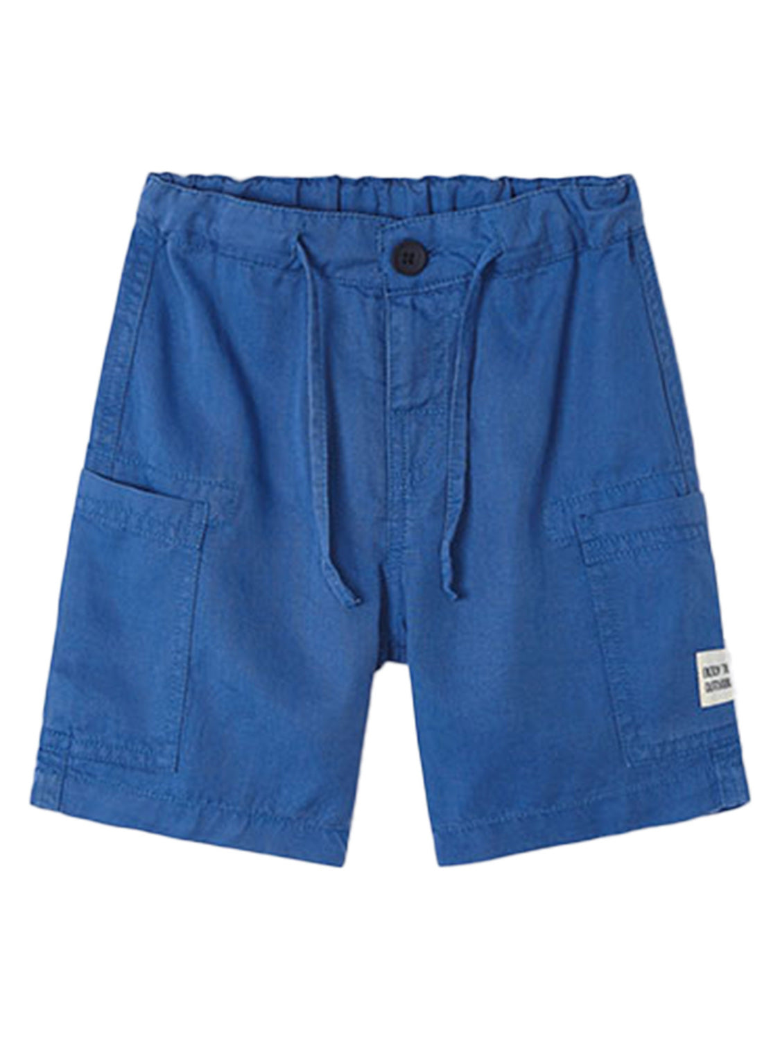 Bermuda-Shorts LYOCELL in Blau Riviera mit elastischem Bund, Kordelzug, Knopf vorne und großen Seitentaschen, ideal für bequeme, stilvolle Kindermode von bellybutton.