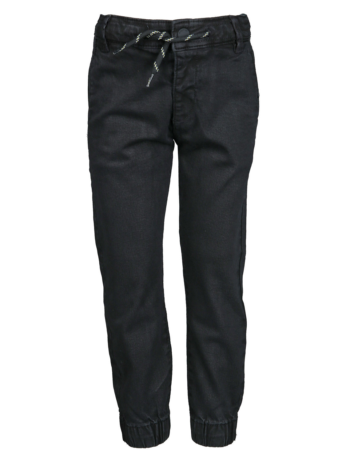 Hose Schwarz: Schwarze Joggerhose mit Kordelzug, Seitentaschen und elastischen Bündchen, ideal für bequeme Mama-Mode von bellybutton.