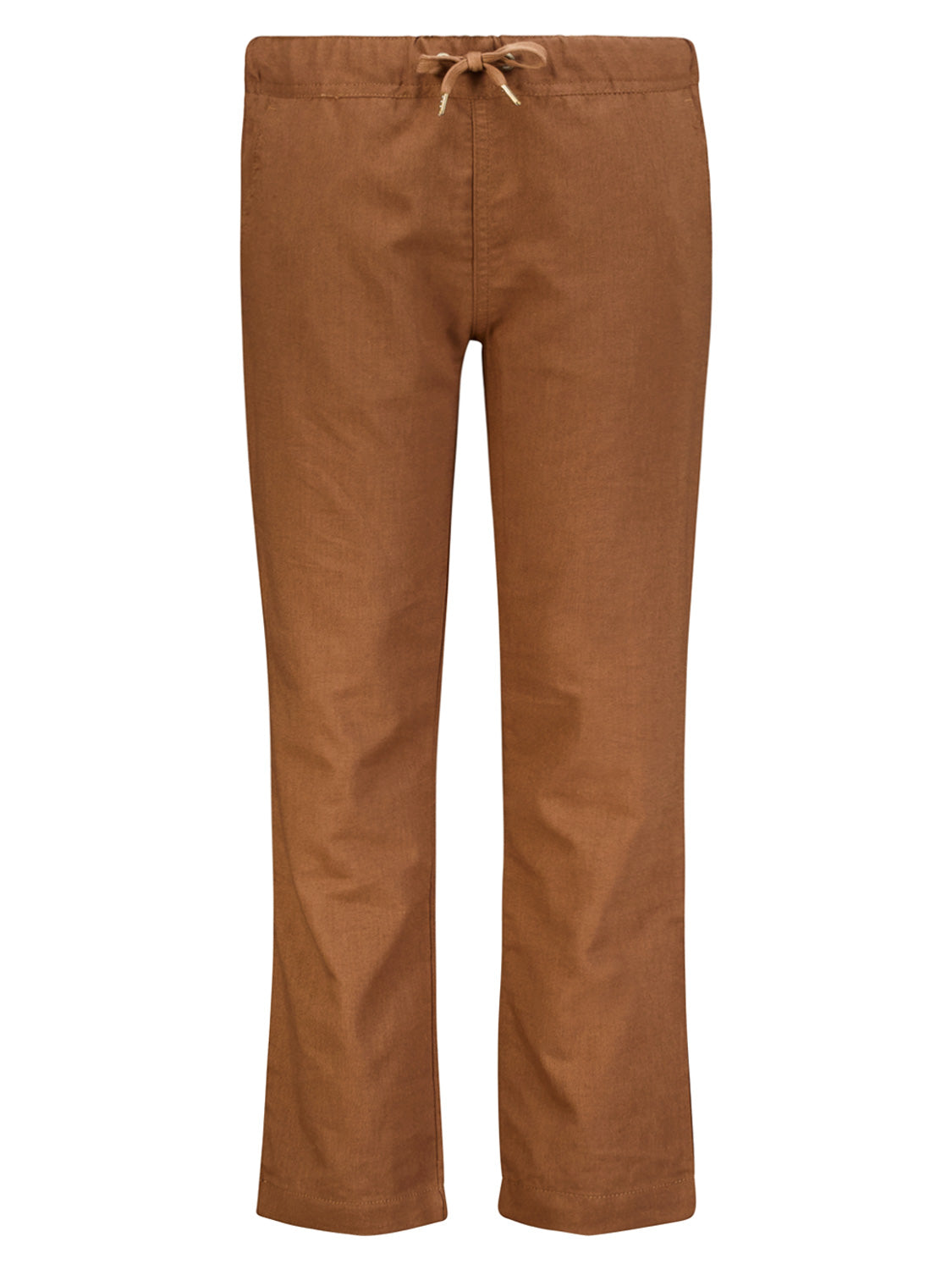 Hose Braun: Lässige, gerade geschnittene Hose mit elastischem Bund und Kordelzug vorne, ideal für bequeme Alltagslooks.