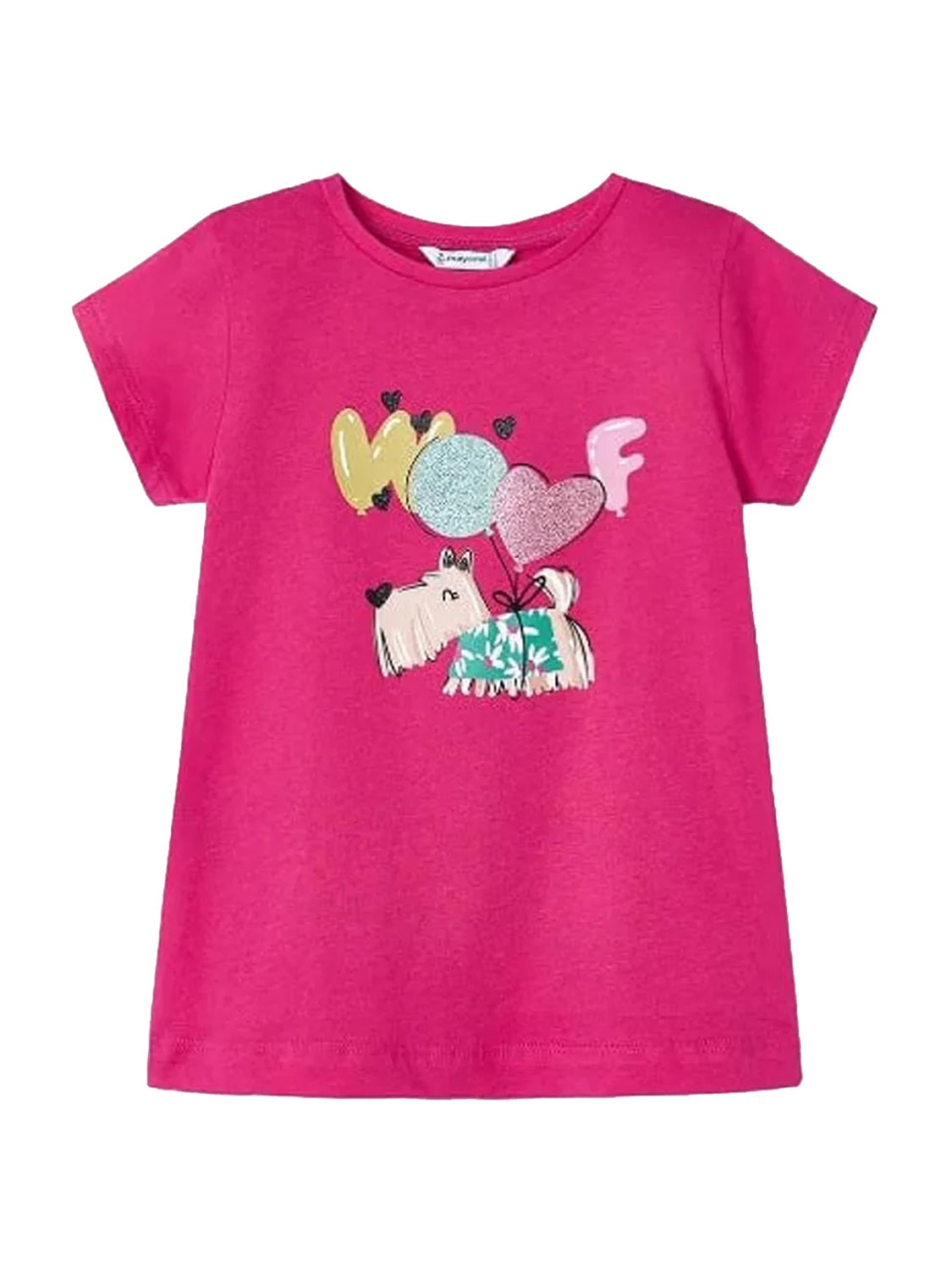 T-shirt WOOF in fuchsia fuchsia