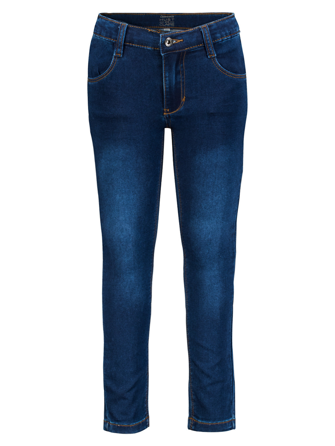 Jeans Marineblau: Slim-Fit, knöchellange blaue Denim-Jeans für Mädchen, ideal für Alltag und besondere Anlässe, kombiniert Funktionalität mit stilvollem Design.
