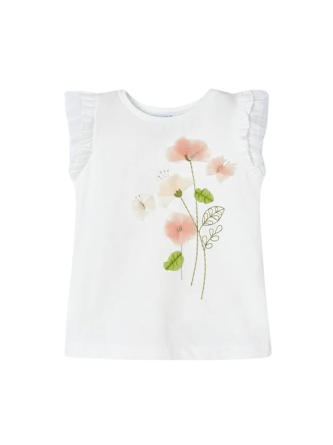 Top FLOWER sleeveless in white white