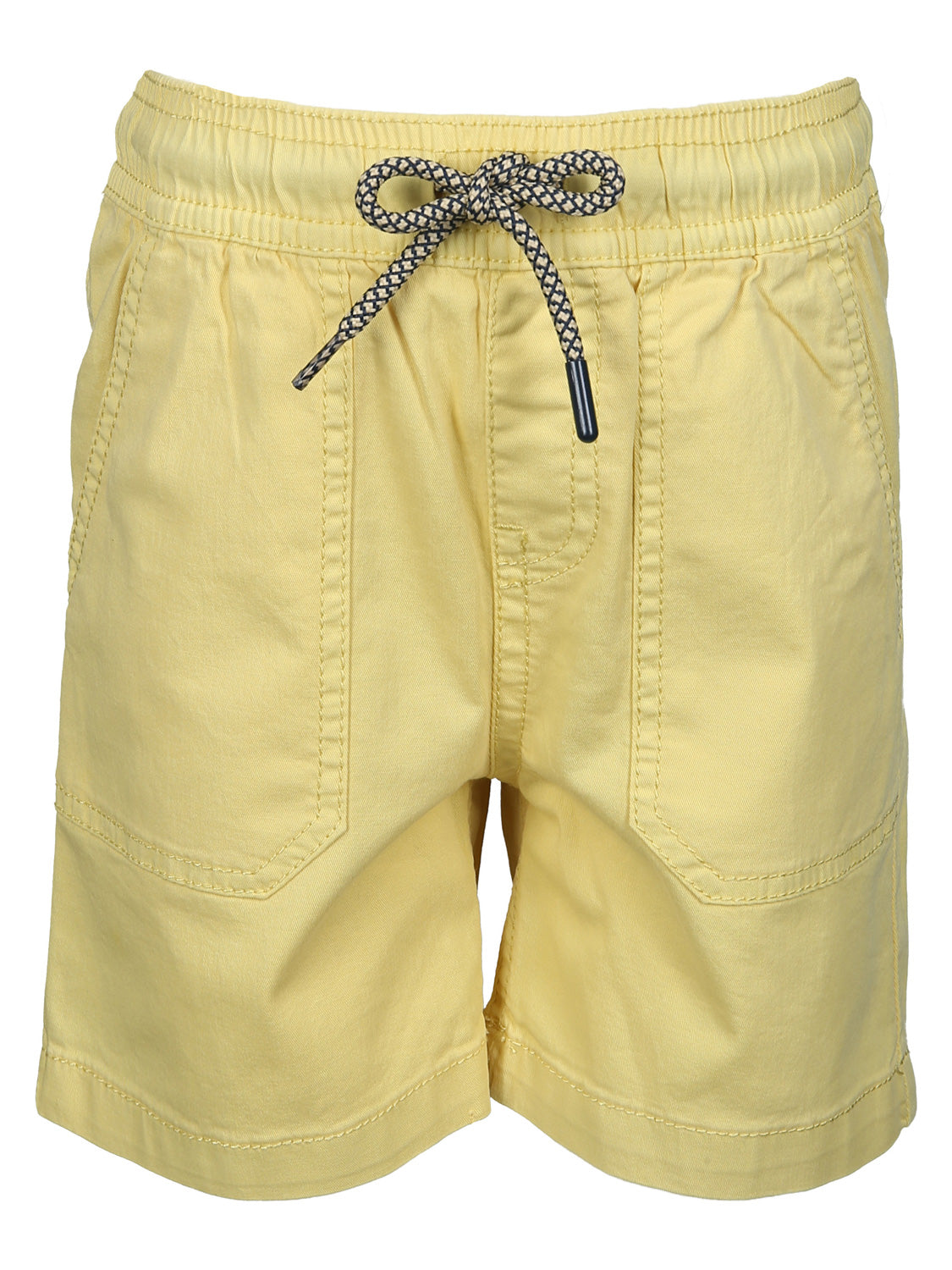 Bermuda-Shorts JOGGER in ananas ananas, leichte Baumwoll-Shorts mit elastischem Bund und kontrastierendem Zugband, vorne aufgesetzte Taschen, ideal für lässige Kinder- und Teenager-Outfits.