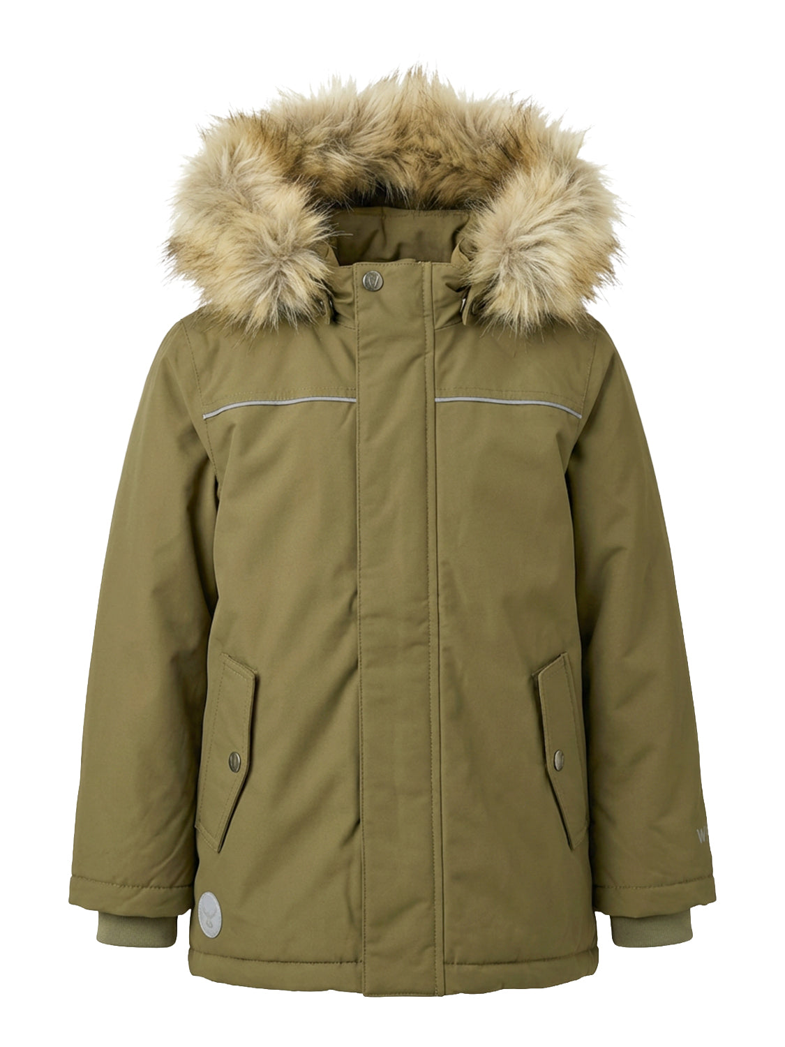 KASPER TECH functional winter jacket with faux fur trim in dry pine