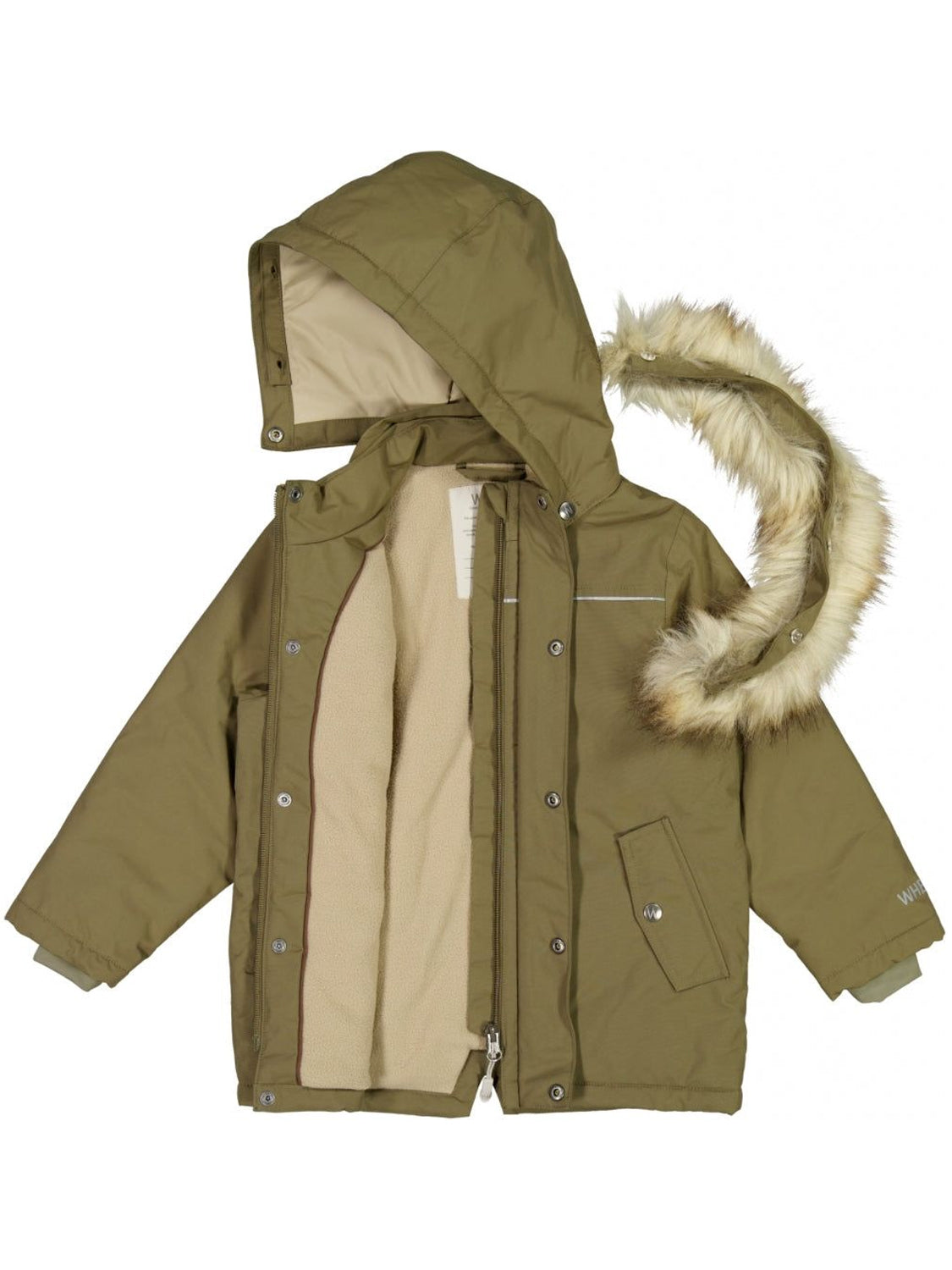KASPER TECH functional winter jacket with faux fur trim in dry pine