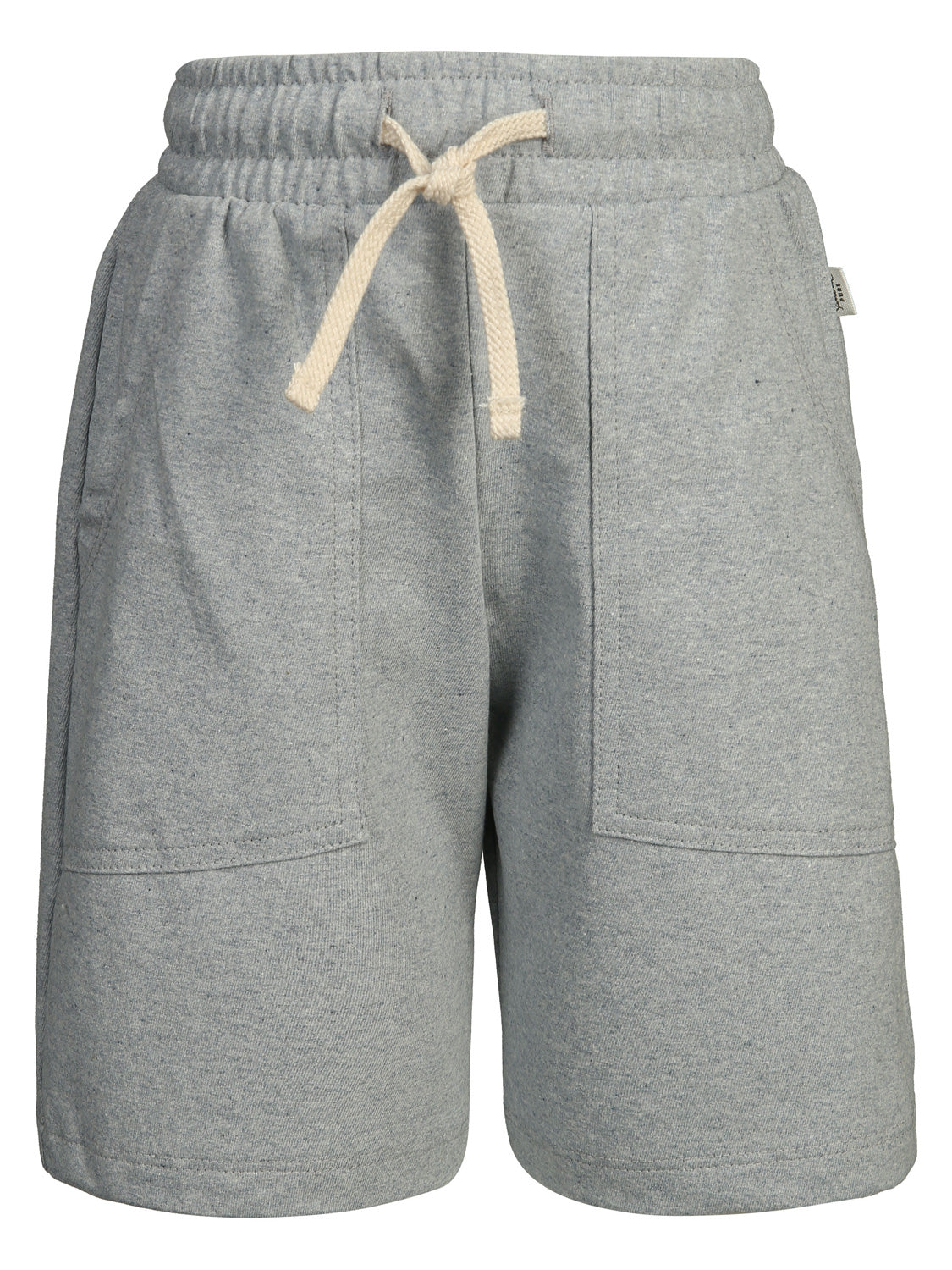 Sweatshorts Grau mit elastischem Kordelzugbund und Vordertaschen, ideal für bequeme Umstands- oder Kindermode, präsentiert von bellybutton.