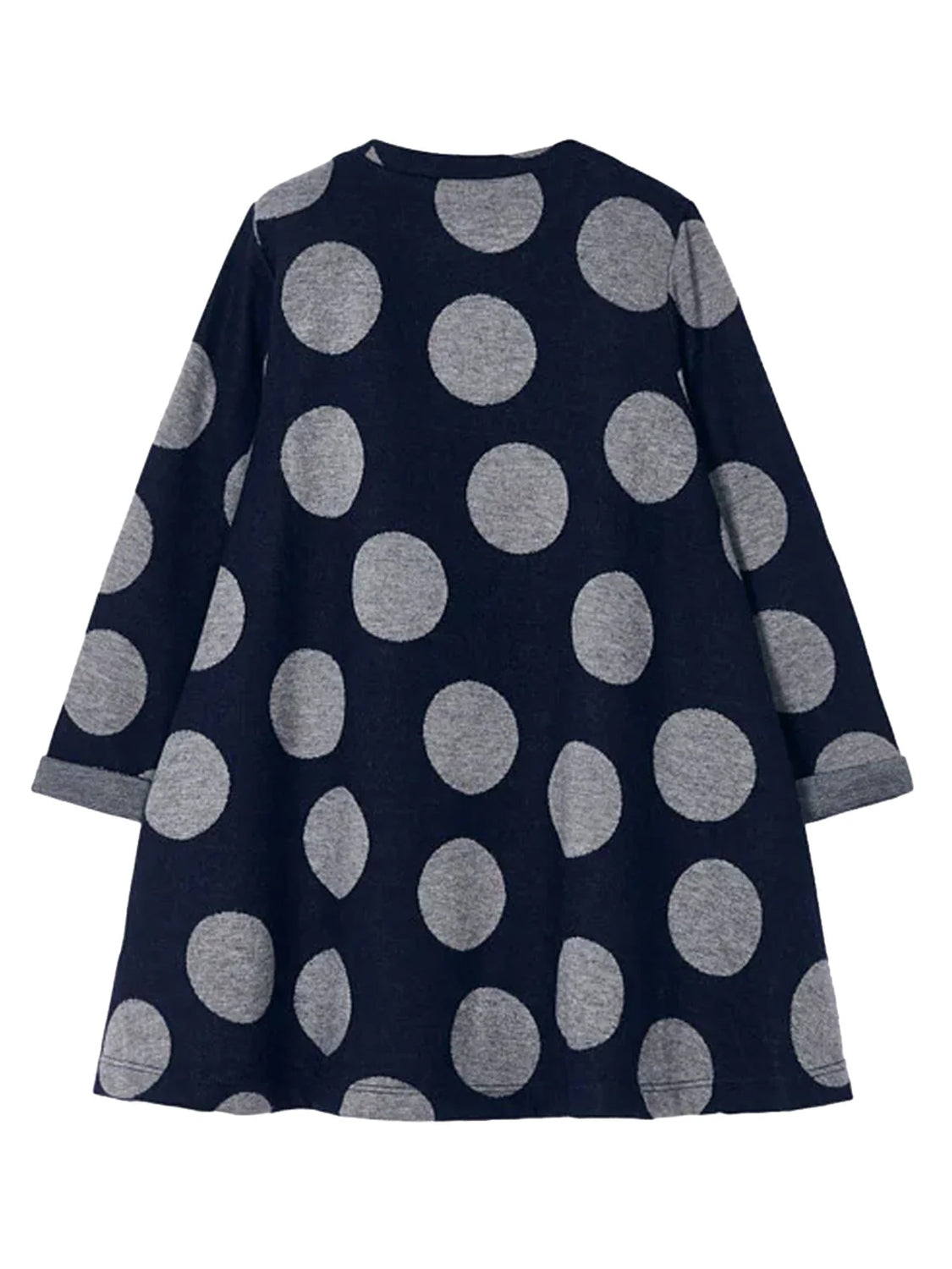 Long-sleeved dress POLKA DOT in dark navy