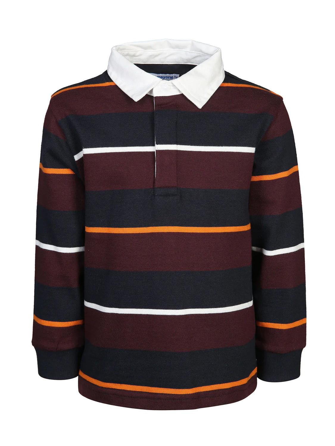 Polo shirt LS STRIPES in plum plum
