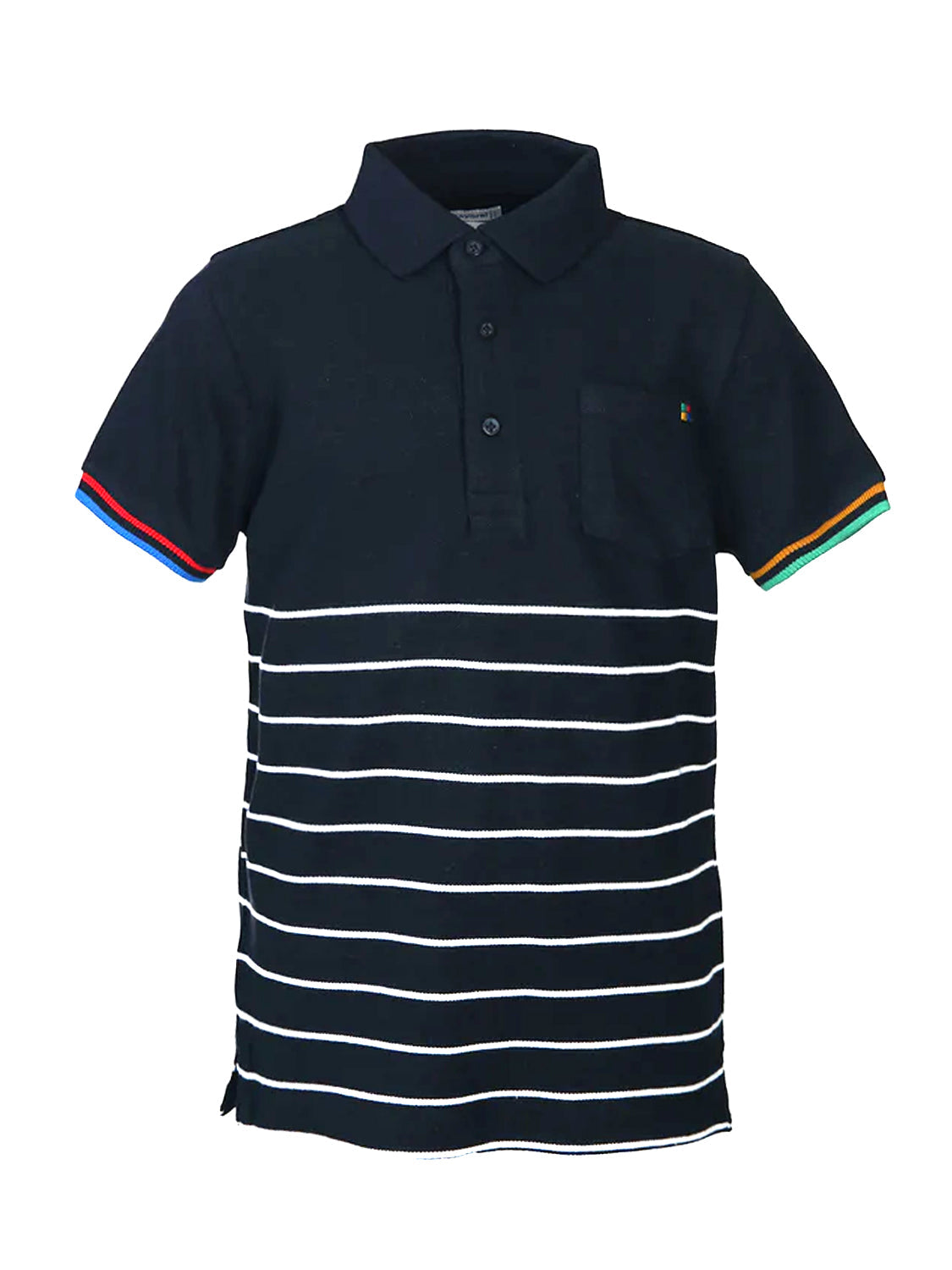 Polo shirt short STRIPES in marine marine