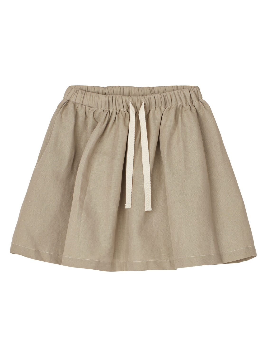 A-line Rock PADUA mit Leinen in mist mist, mit elastischem Bund und Kordeln, leicht ausgestellter Schnitt, ideal für vielseitige Umstandsmode.