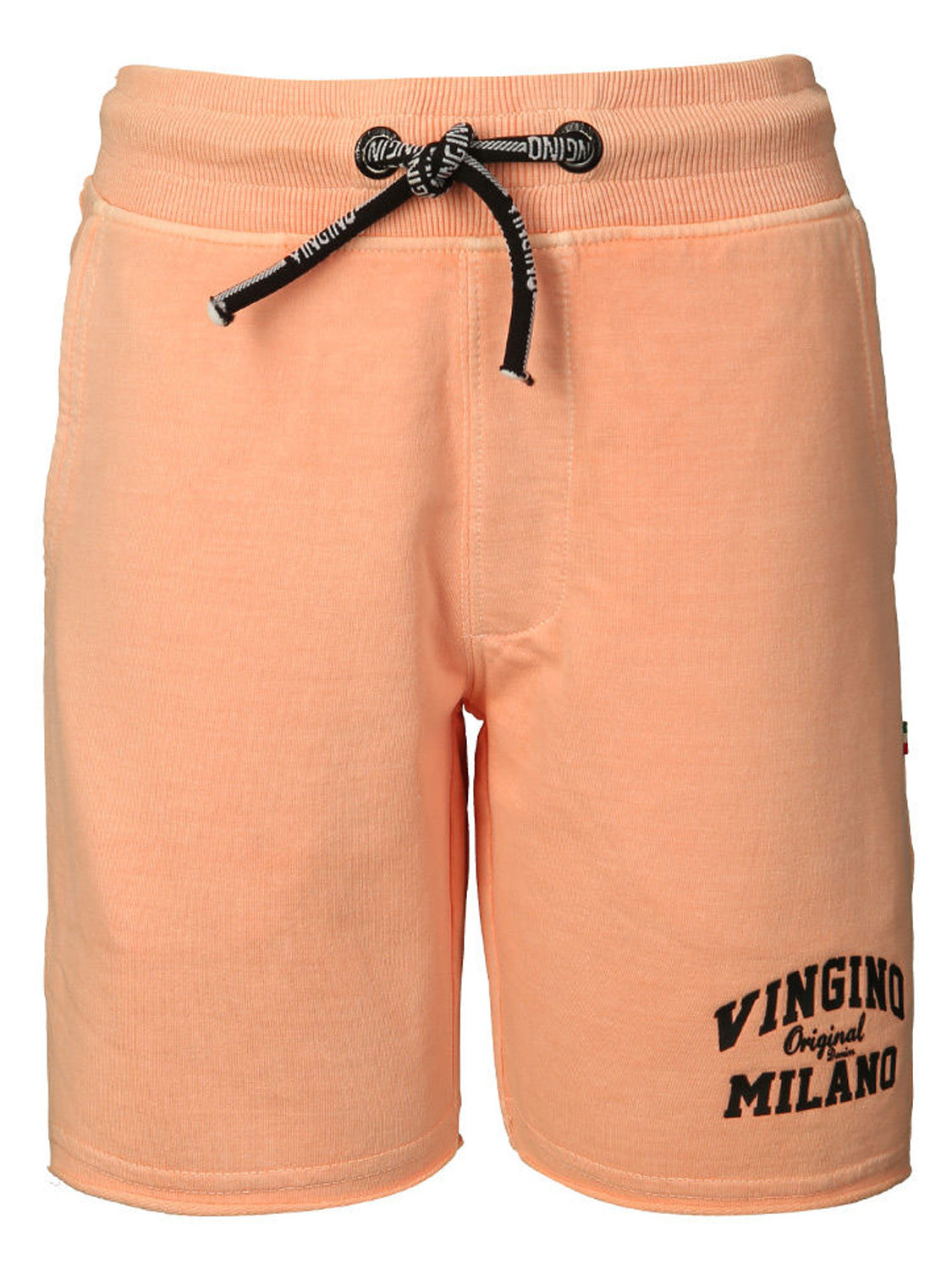 Sweat-Shorts B-LOGO-GD in Neonorange, lässige Shorts mit elastischem Bund und schwarzem Vingino-Logo, ideal für stilvolle Kinderbekleidung aus dem Bellybutton-Shop.