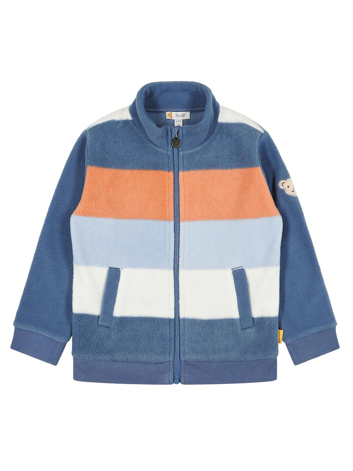 Fleece jacket BLOCKS in bijou blue bijoublue