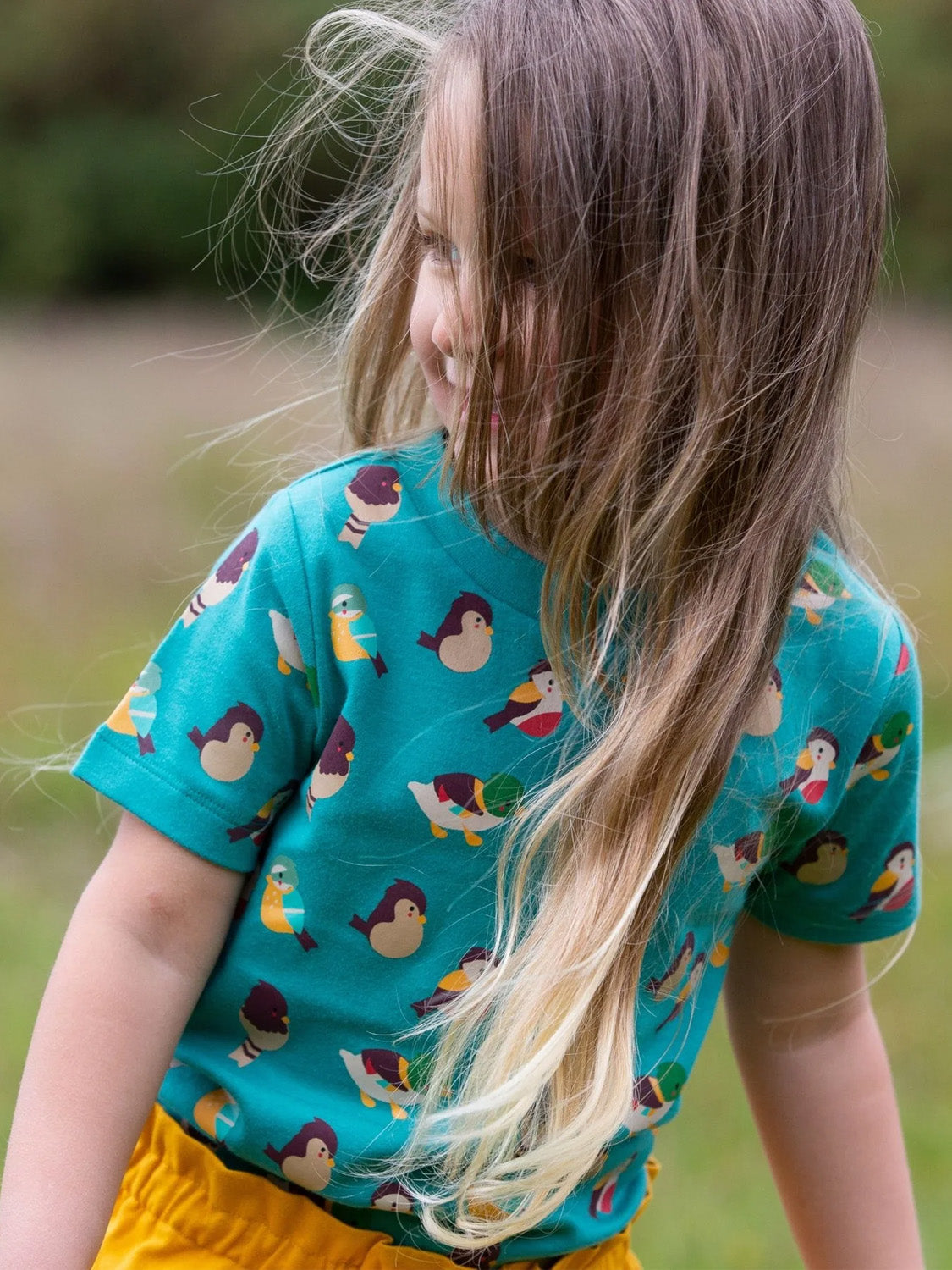 T-Shirt GARDEN BIRDS blue