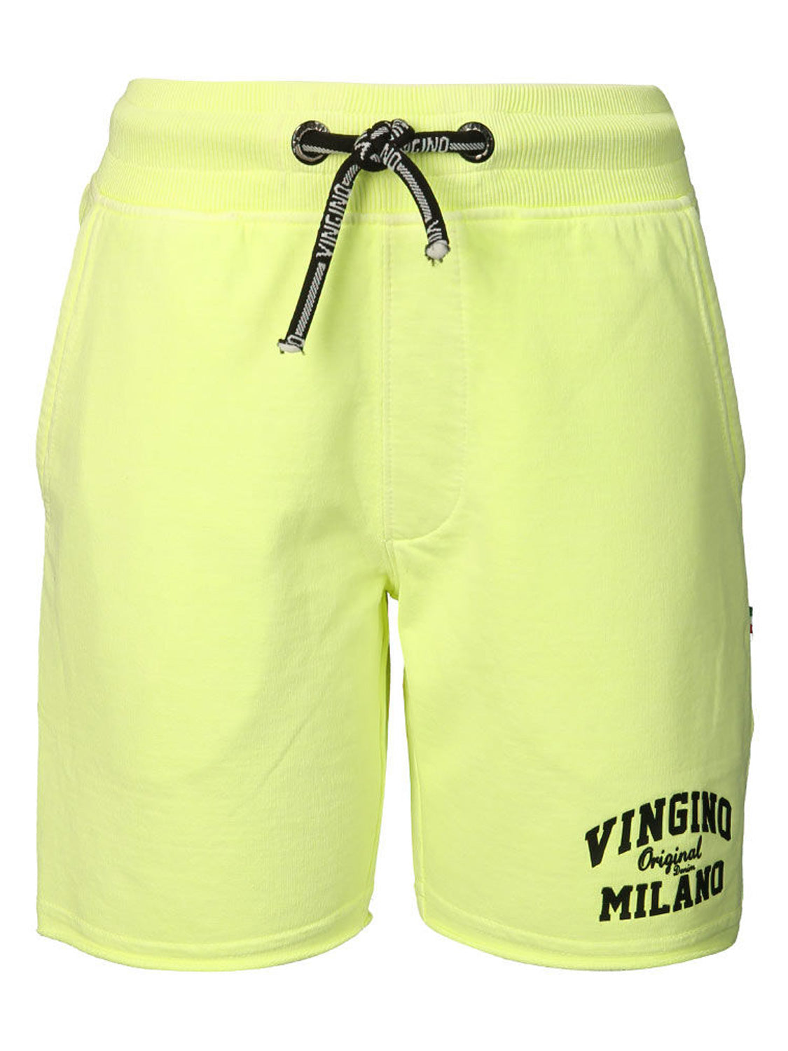 Sweat-Shorts B-LOGO-GD in neongelb neongelb, mit elastischem Bund, schwarz-weißem Marken-Kordelzug, Seitentaschen und kleinem VINGINO Original Milano Logo auf dem linken Bein.
