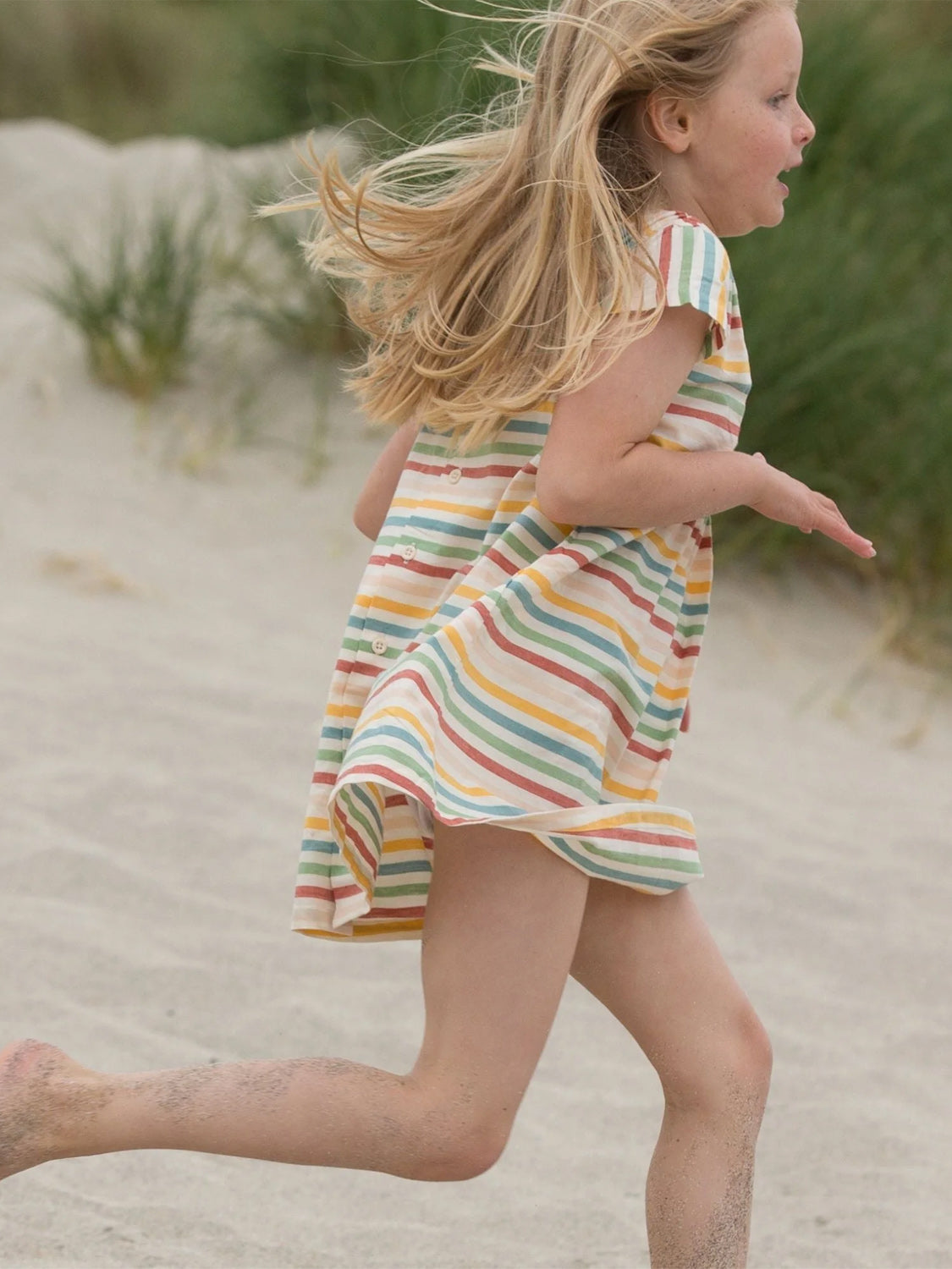 Short-sleeved dress RAINBOW STRIPES colorful