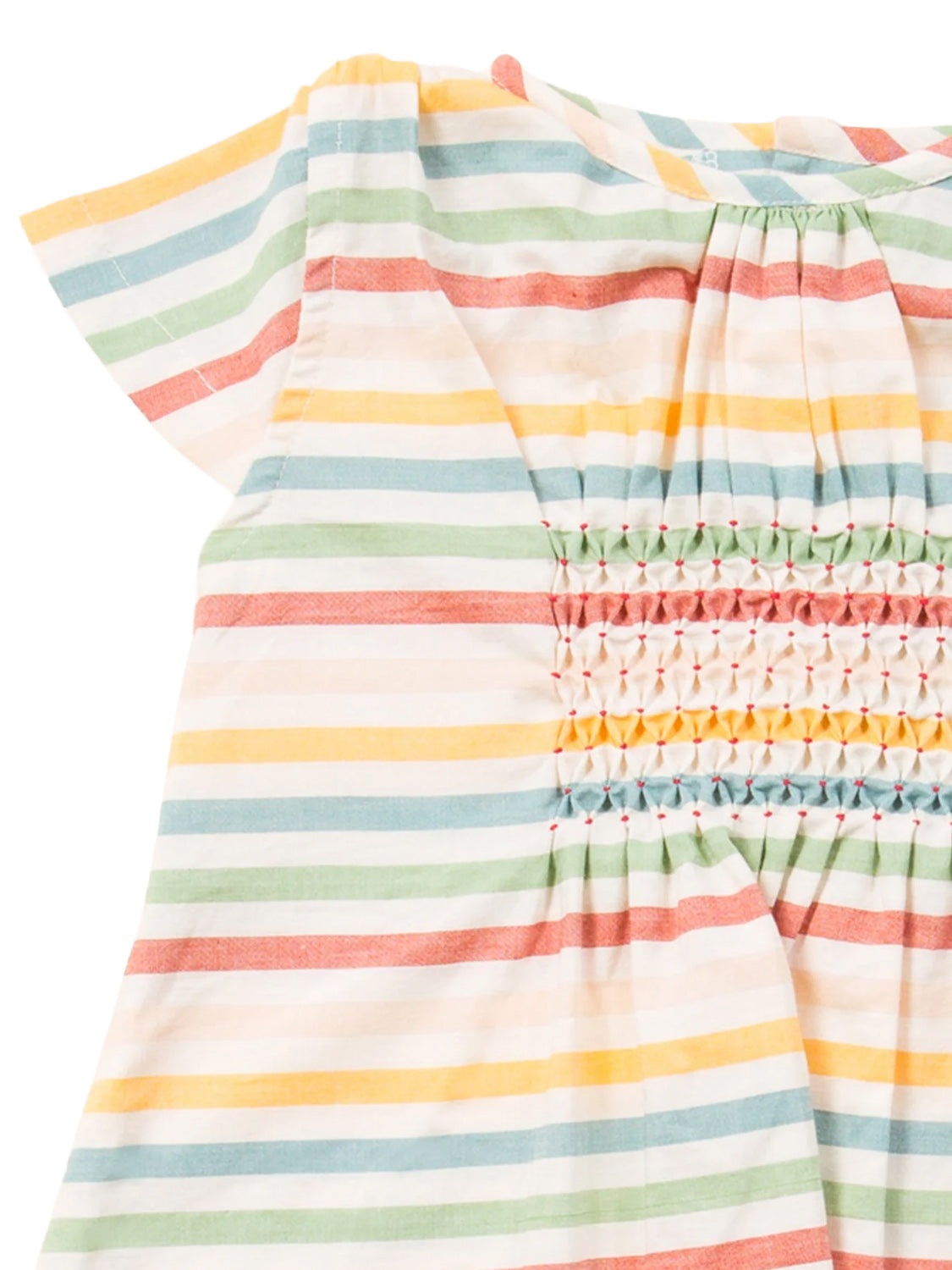 Short-sleeved dress RAINBOW STRIPES colorful