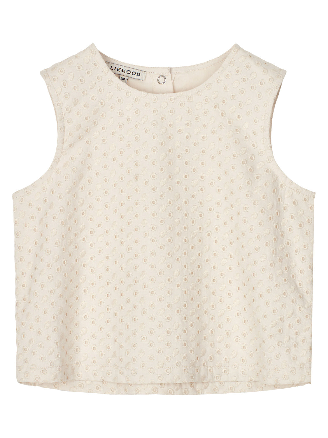 Ärmelloses Kinder-Top DELPHIA ANGLEISE von LIEWOOD mit Rundhalsausschnitt und Broderie-Anglaise-Muster. Perfekt für stilvolle Kindermode bei bellybutton.