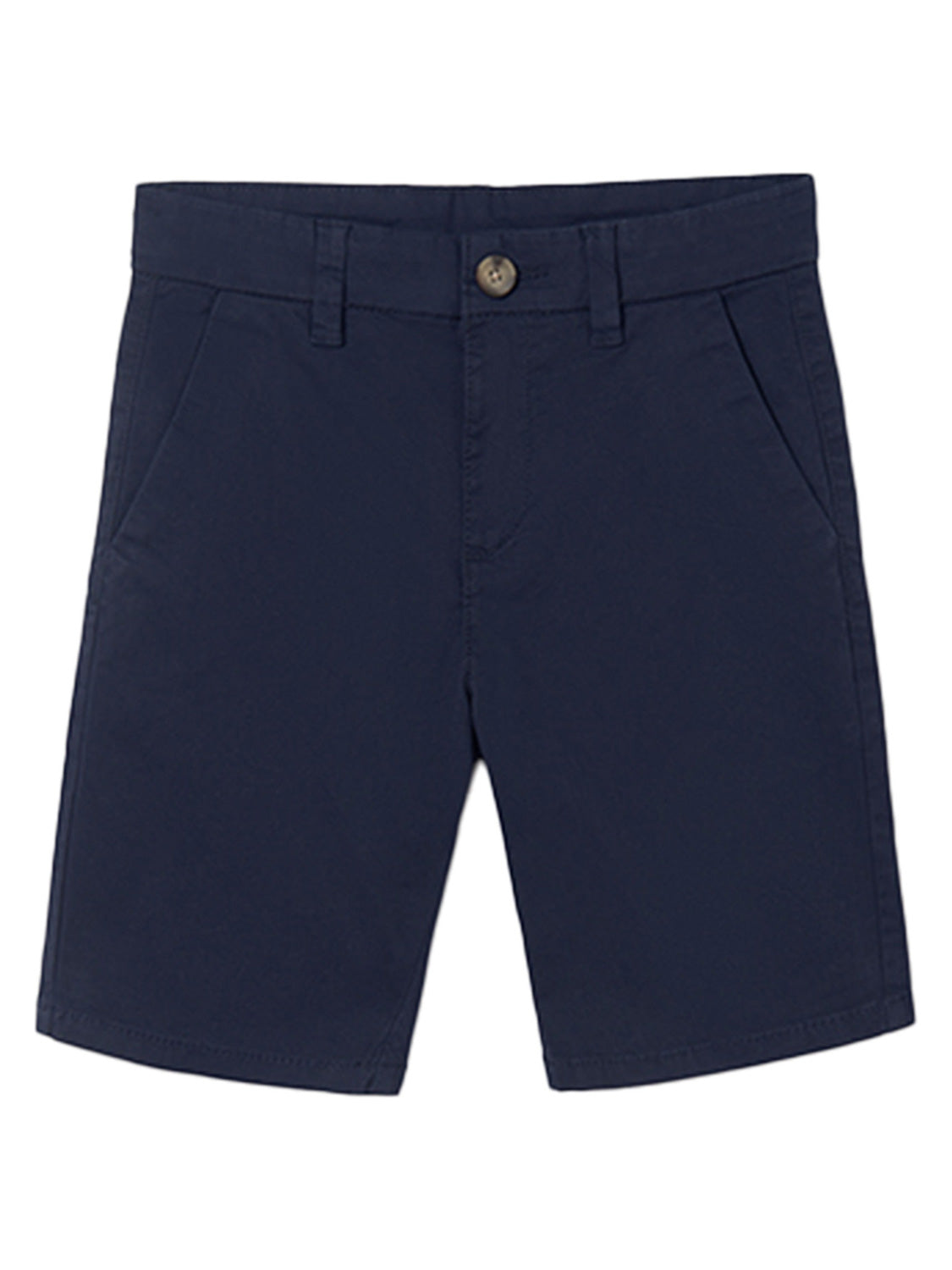 Chino-Bermuda-Shorts MARINE in blau für Kinder, knielang und schlicht, ideal für einen lässigen Sommerlook.