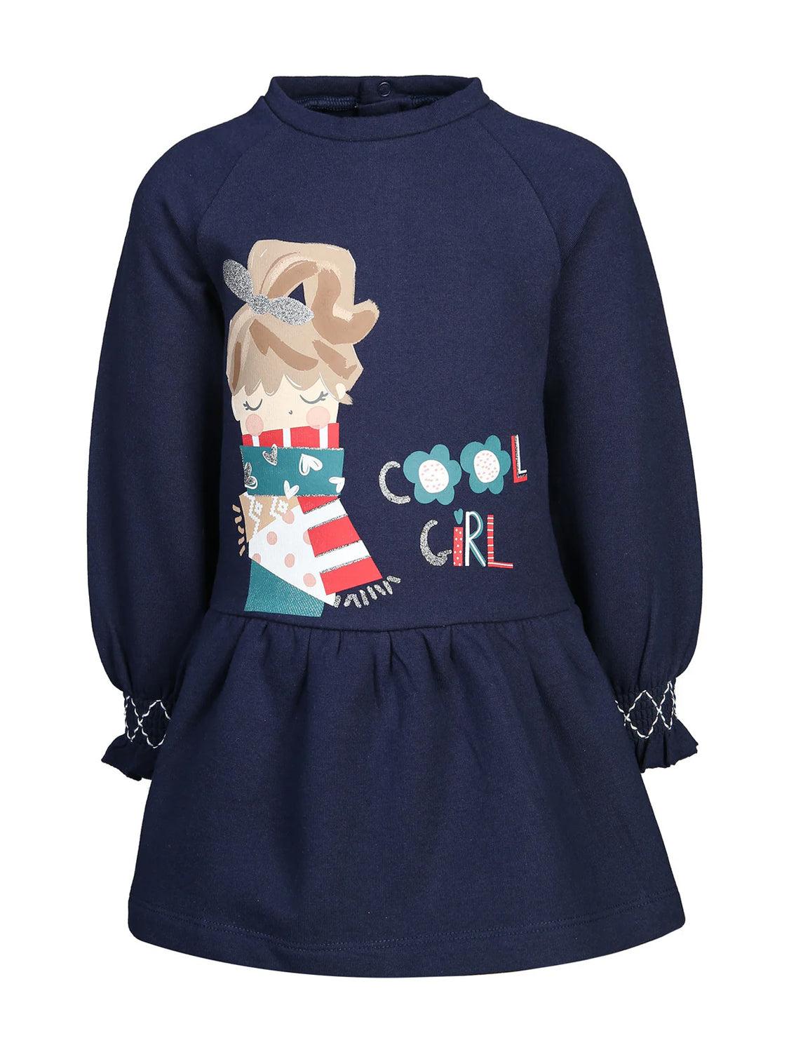 Sweat dress COOL GIRL in dark navy darknavy