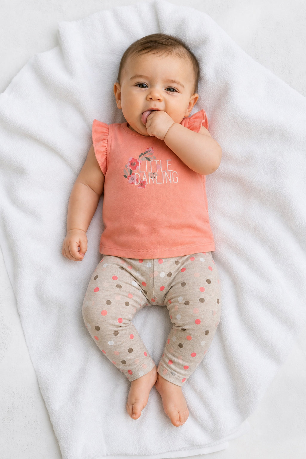Baby-Mädchen-Leggings mit Punkten, mehrfarbig