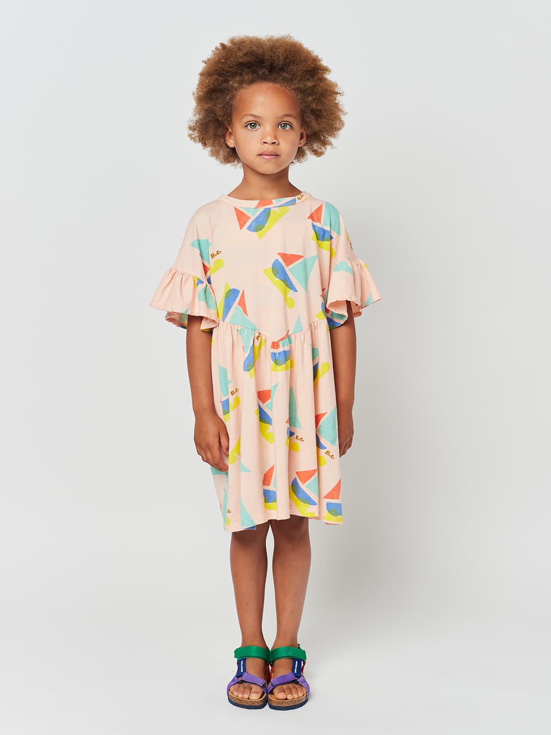 Bobo Choses Kids dress Sail Boat Apricot in Apricot 6700478472-2.jpg | NICKIS.com