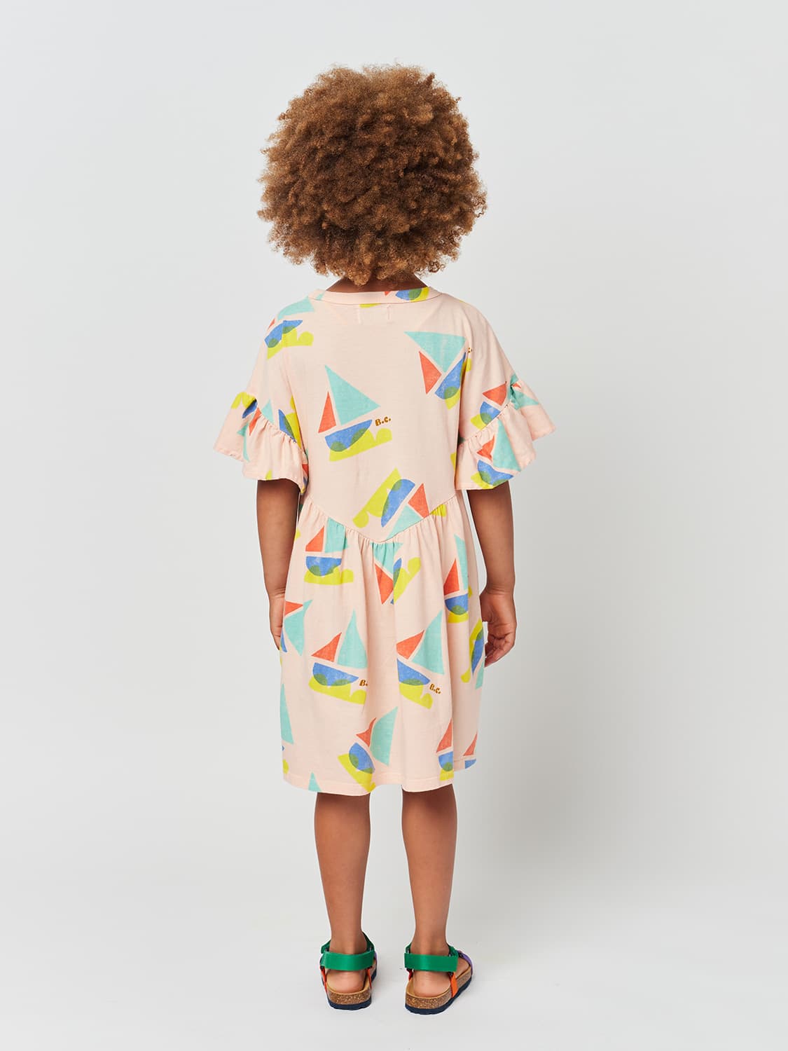 Bobo Choses Kids dress Sail Boat Apricot in Apricot 6700478472-3.jpg | NICKIS.com