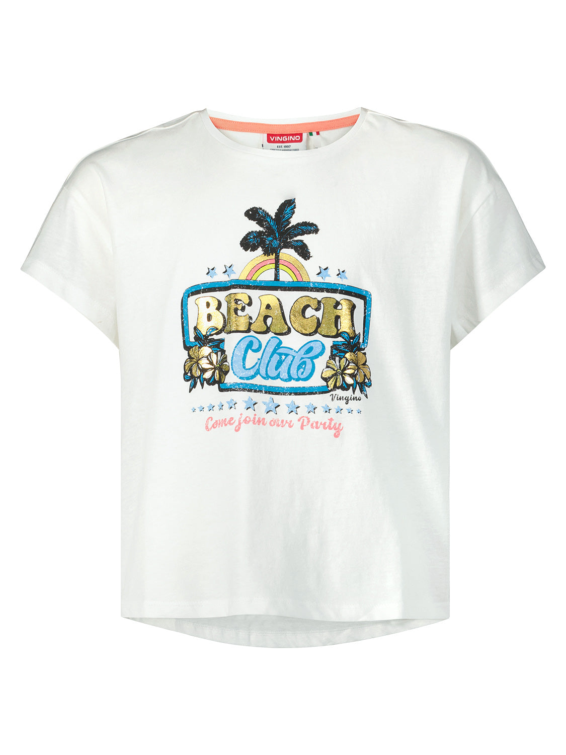 Vingino Kids t-shirt Hilya White in White 6909045414-1.jpg | NICKIS.com