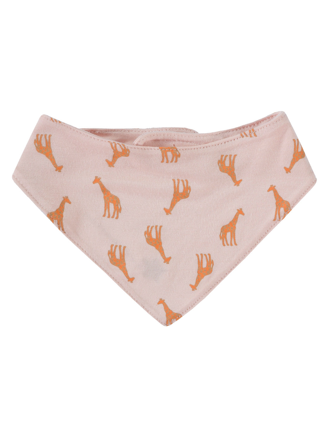 Schal Rosa: Dreieckstuch für Babys, mit kleinen orangefarbenen Giraffen bedruckt. Perfekt als Spucktuch, ideal für stilvolle Babymode bei bellybutton.