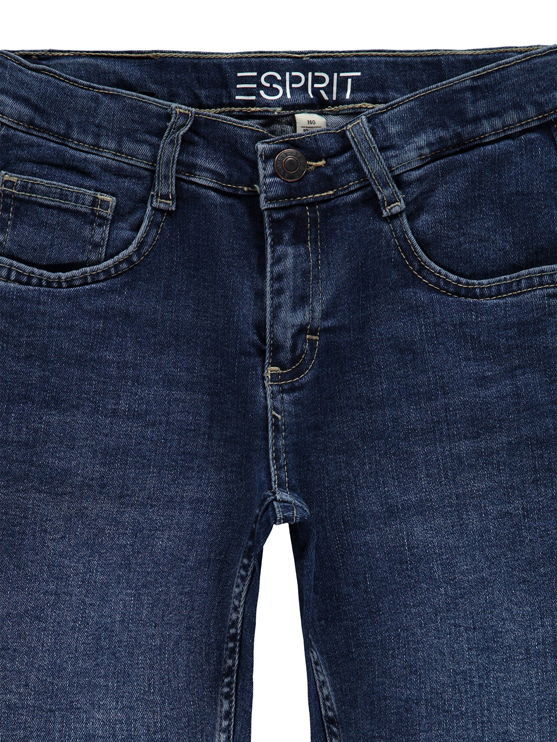Shorts Blau: Dunkelblaue Denim-Bermudashorts von Esprit mit Reißverschluss, Knopf, Front- und Münztaschen, ideal für bequemen, stilvollen Look.