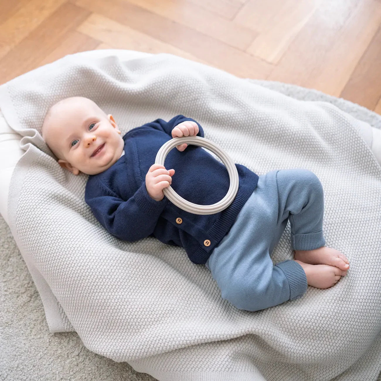 THE WOOLLY BABY JACKET - midnight blue