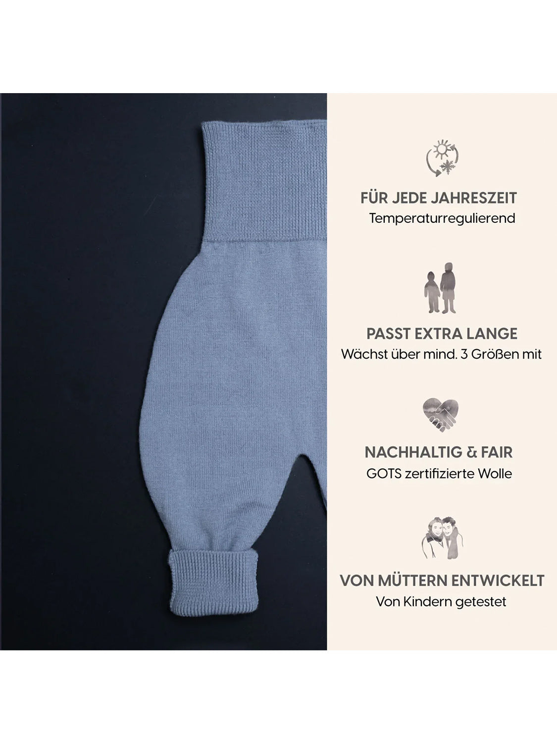 THE WOOLLY BABY PANTS - blue