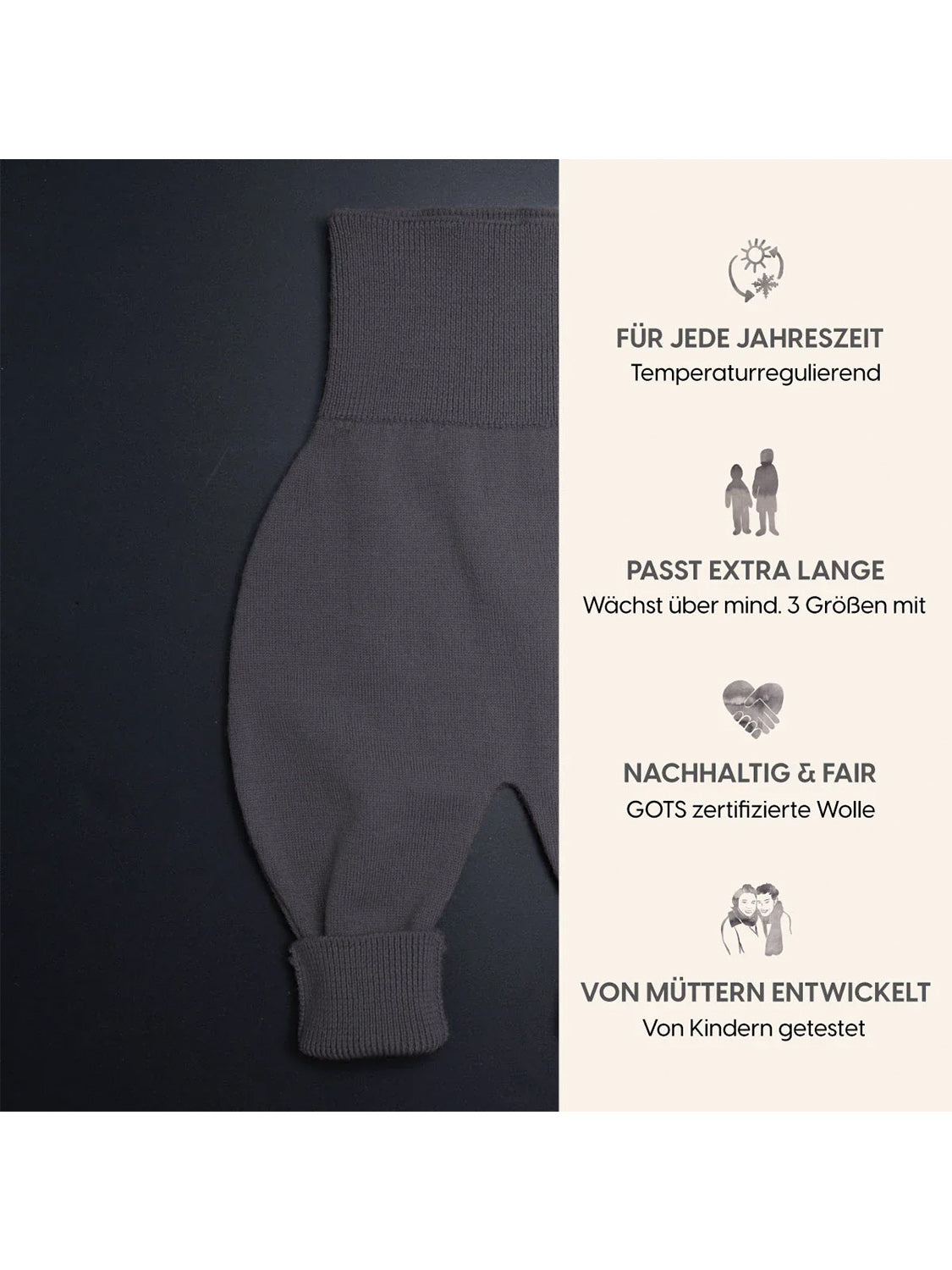THE WOOLLY BABY PANTS - grey