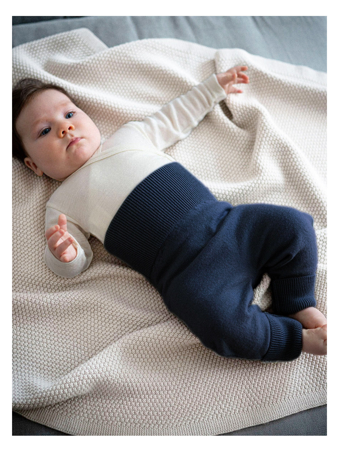 THE WOOLLY BABY PANTS - midnight blue