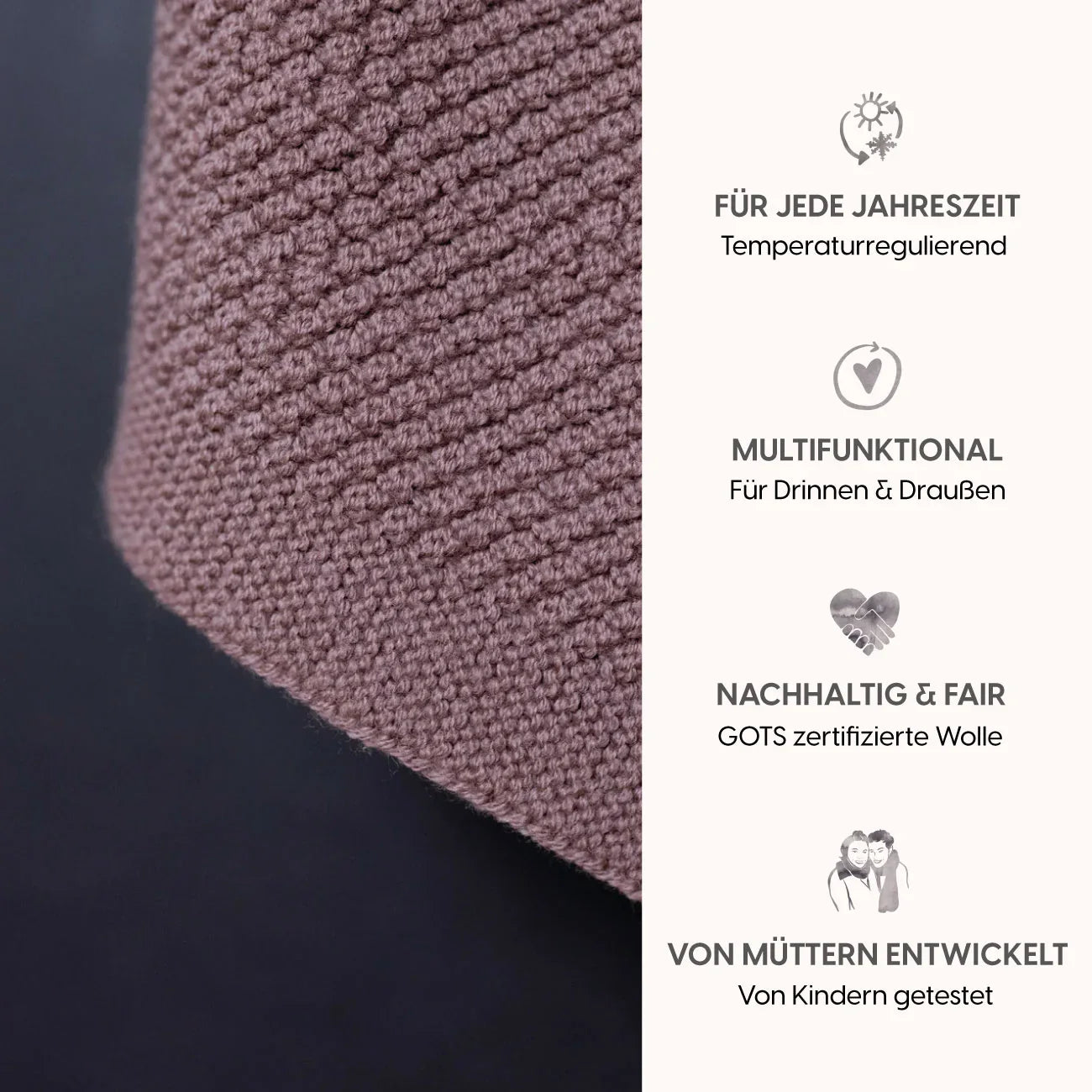 THE WOOLLY BLANKET - mauve