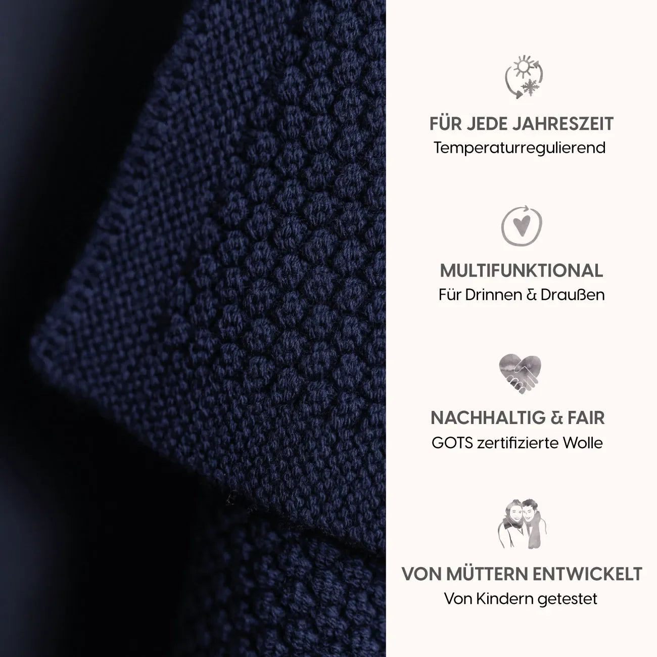 THE WOOLLY BLANKET - midnight blue