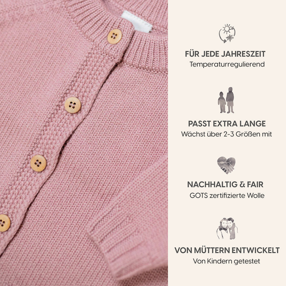 THE WOOLLY CARDIGAN - rose