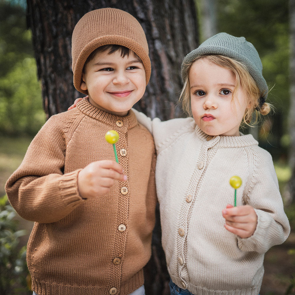 THE WOOLLY CARDIGAN - sand