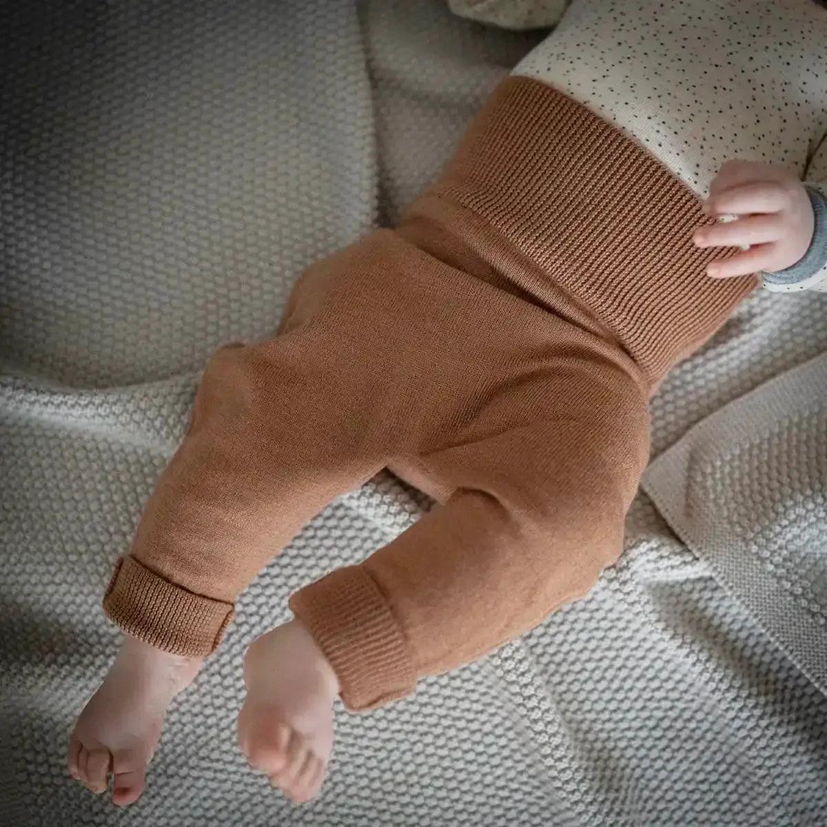 THE WOOLLY BABY PANTS - camel