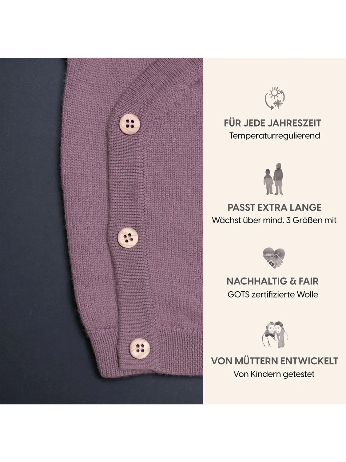 THE WOOLLY BABY JACKET - mauve