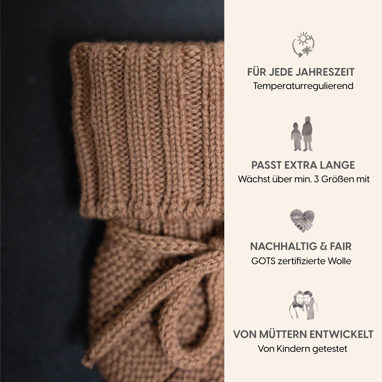 THE WOOLLY BABY BOOTIE - camel