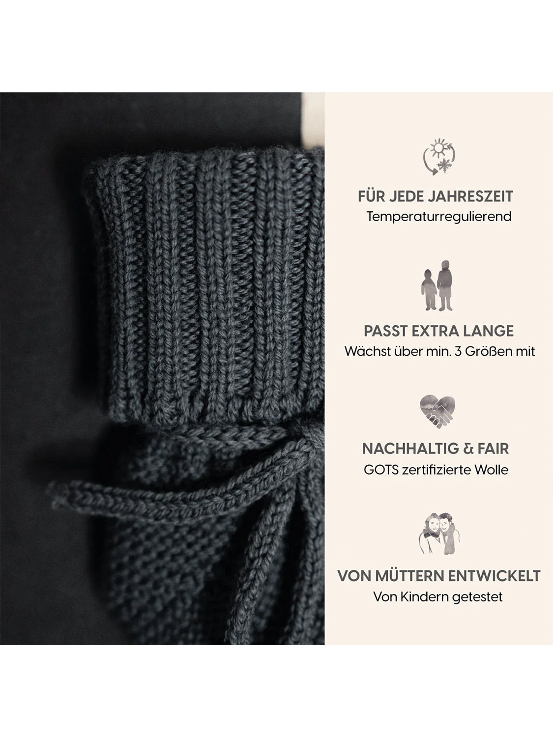 THE WOOLLY BABY BOOTIE - grey