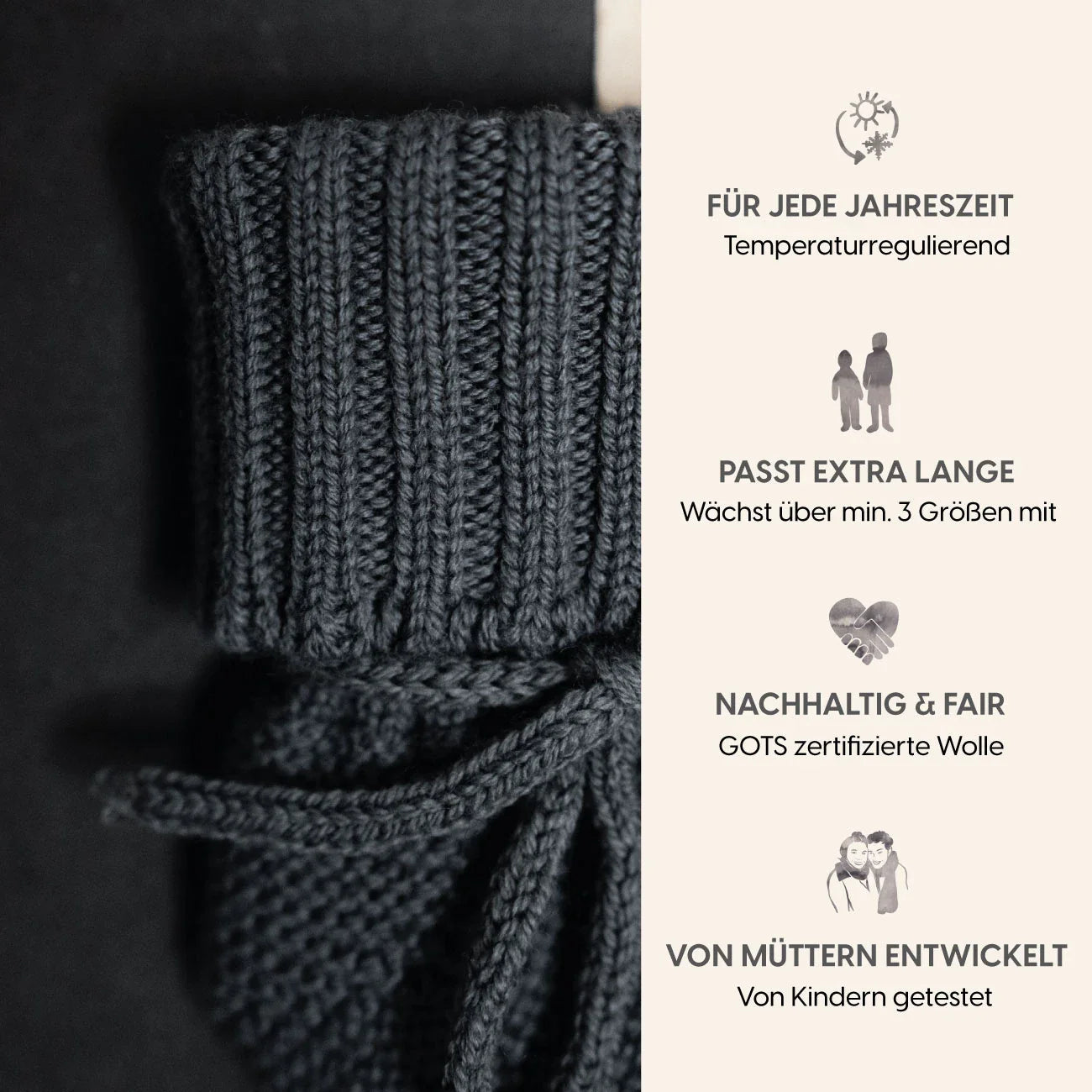 THE WOOLLY BABY BOOTIE - grey