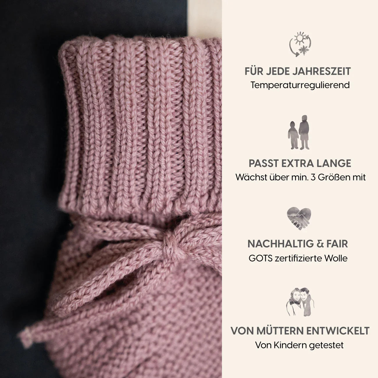 THE WOOLLY BABY BOOTIE - rose