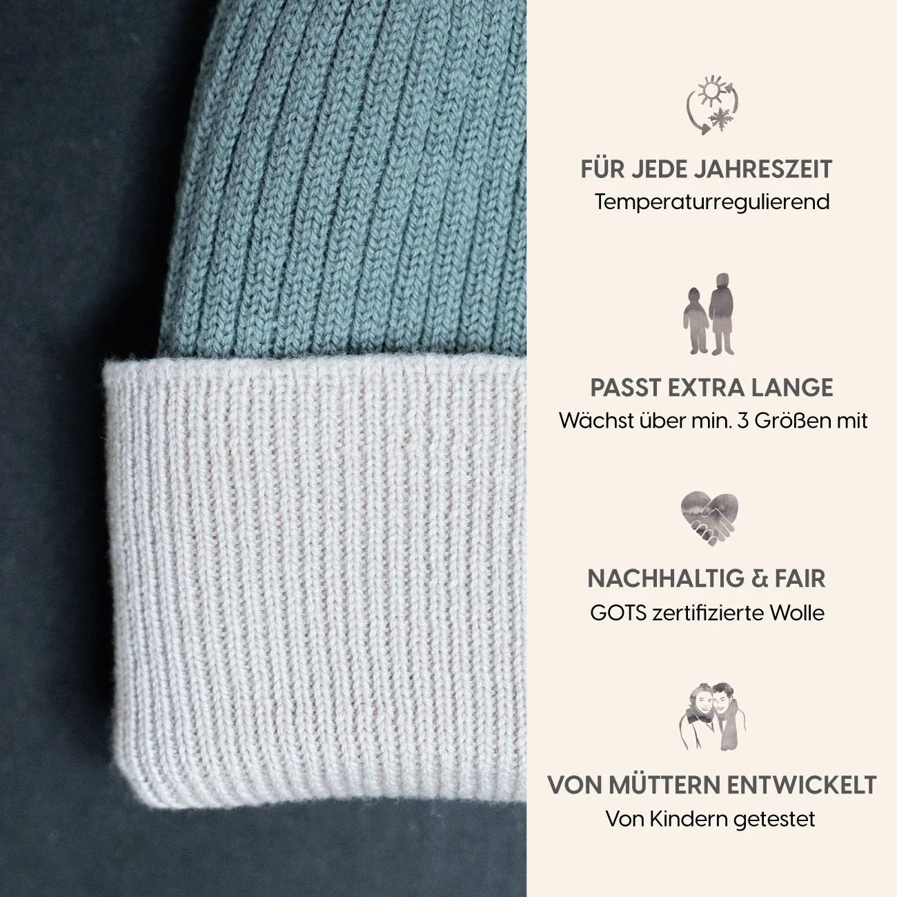 THE WOOLLY BEANIE MULTI - sage