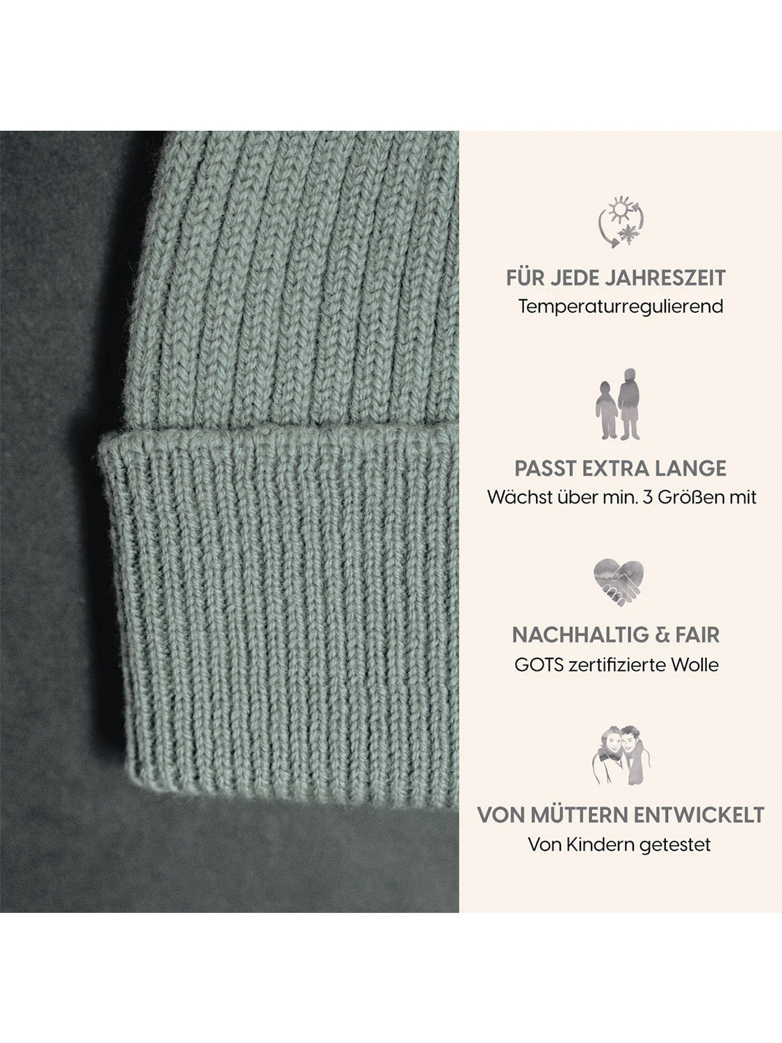 THE WOOLLY BEANIE - sage