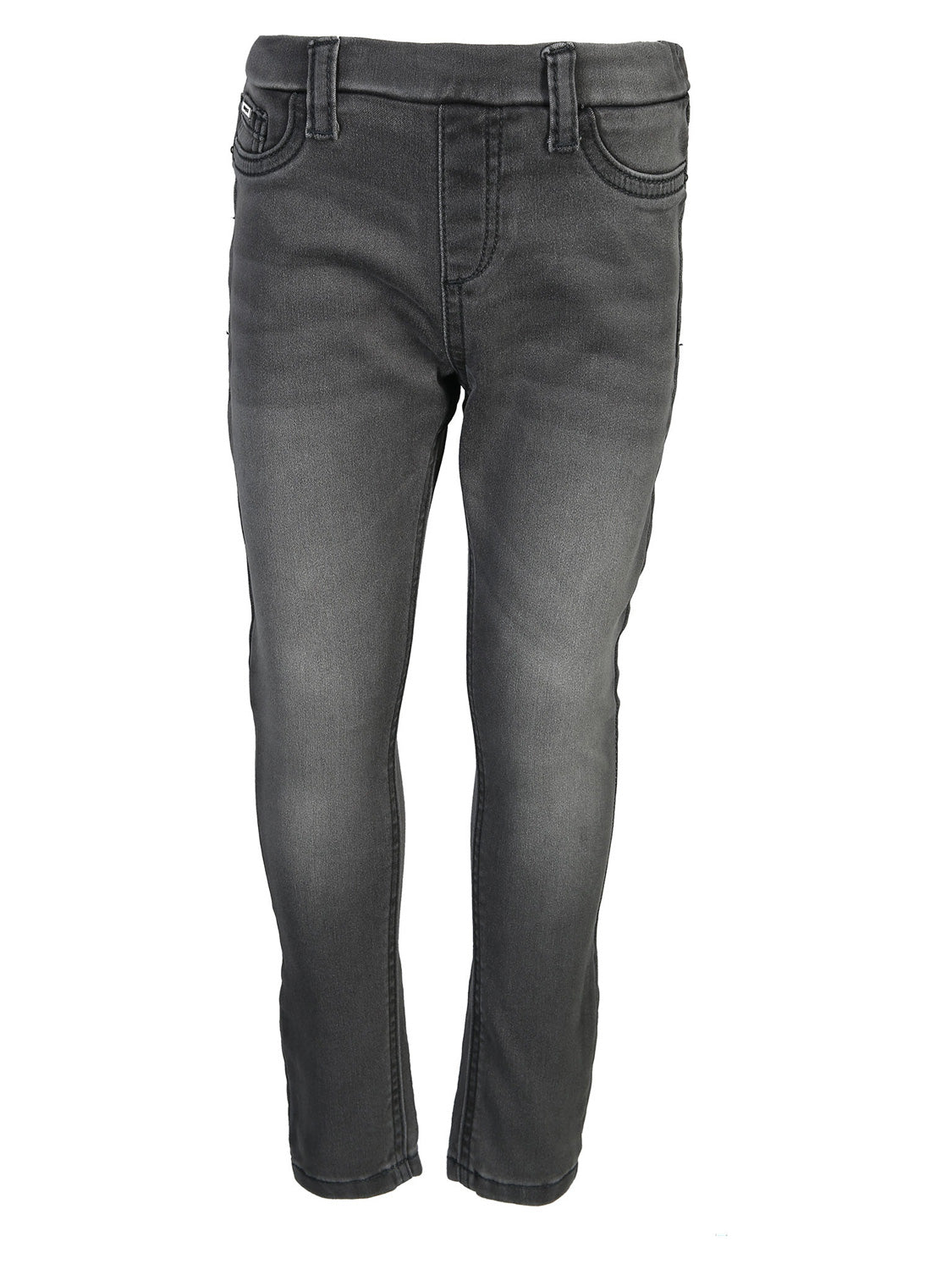 Jeans Grau: Schlank geschnittene, figurbetonte Denim-Hose mit subtilen Details, ideal für modische Alltagsoutfits. Perfekt für stilbewusste Mütter und Kinder bei bellybutton.