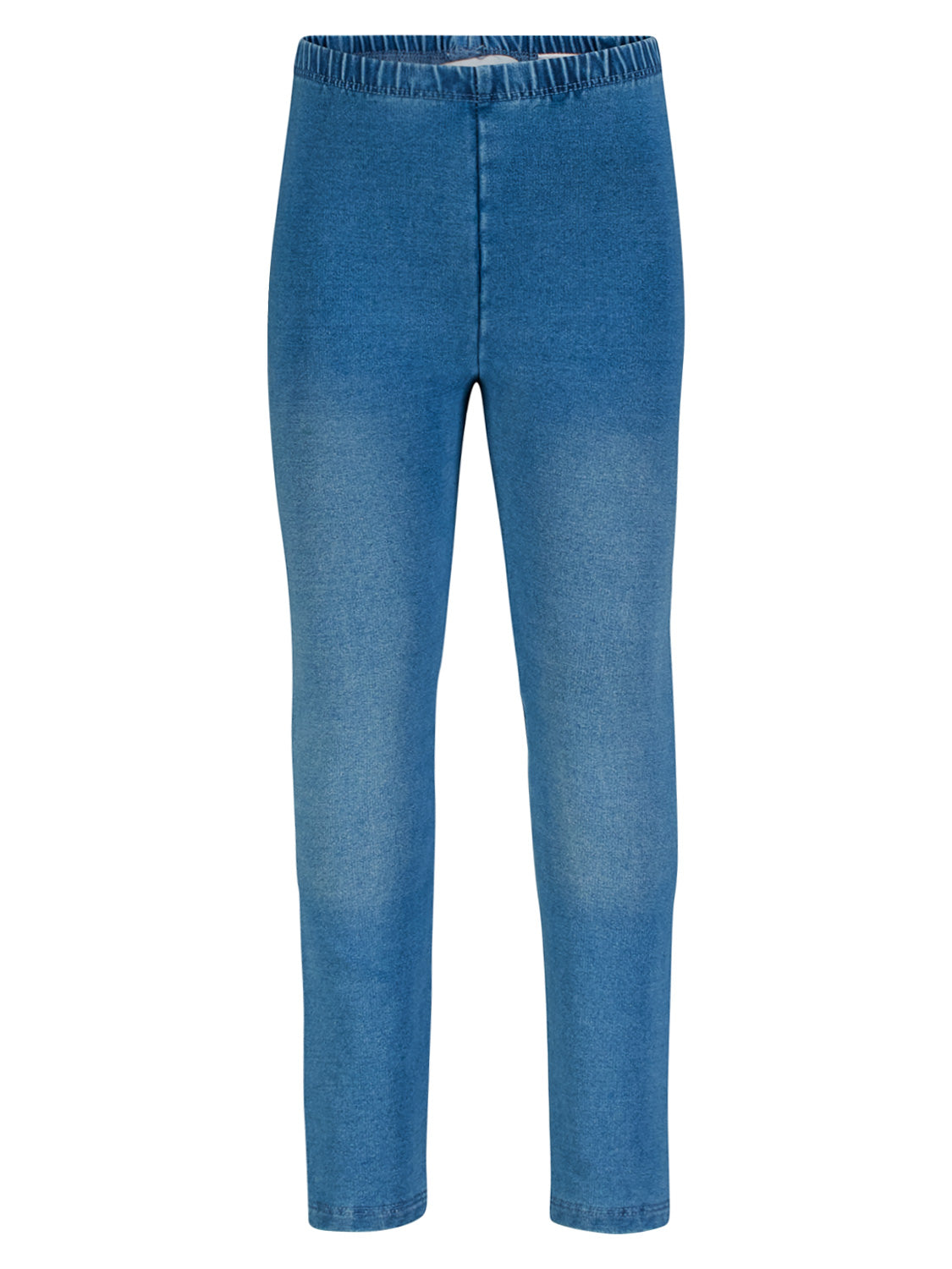 Slim-fit Jeggings Blau mit elastischem Bund, ideal für Mädchen, die Jeans-Optik und Leggings-Komfort kombinieren möchten. Perfekt für Alltagslooks mit Tuniken oder T-Shirts.