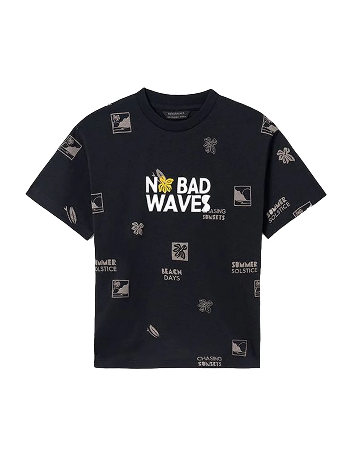 T-shirt NO BAD WAVES in black black