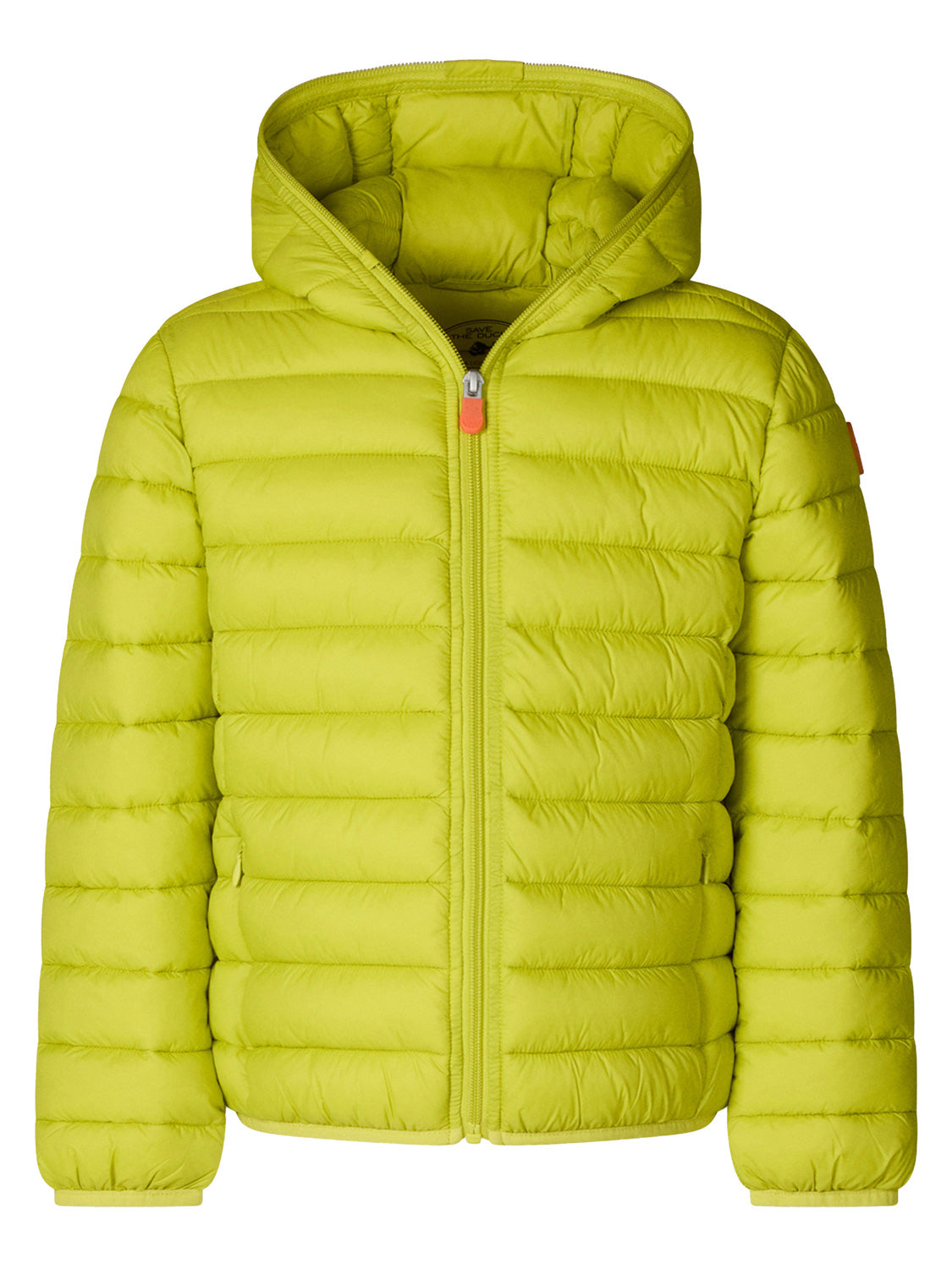Steppjacke DONY GIGA15 in Citronellagrün, eine gesteppte Pufferjacke mit Kapuze und Reißverschluss, passend für modische Kinderkleidung bei bellybutton.