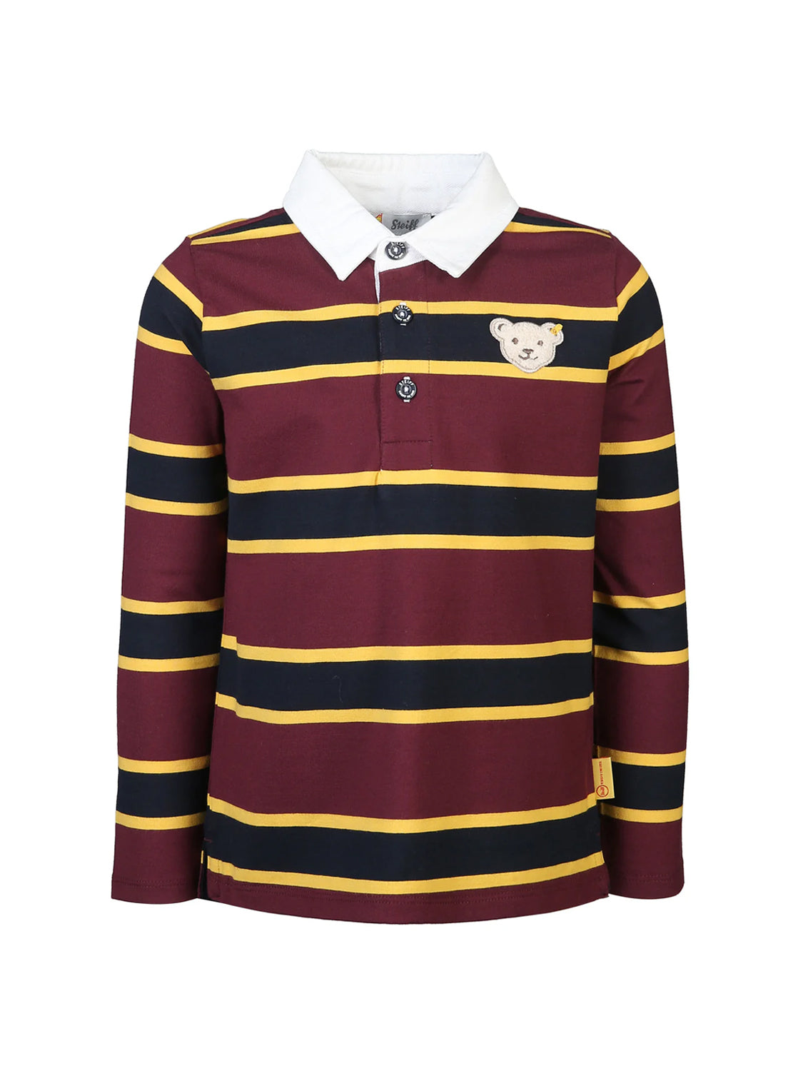Long-sleeved polo shirt YEAR OF THE TEDDY BEAR in burgundy burgundy